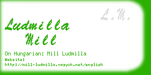 ludmilla mill business card